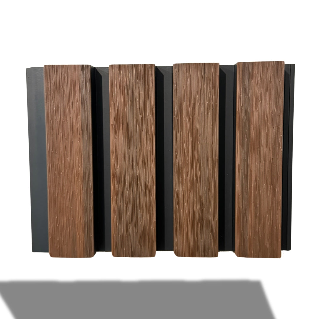 Walnut Mini Rib Cladding Grande Composite Cladding - Walnut Two Tone – AusDecking