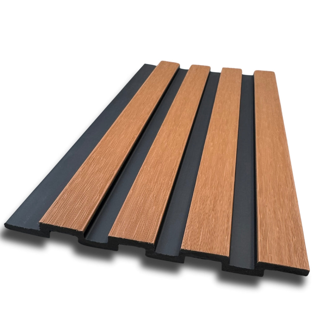 V Line Cladding Slimline Composite Cladding - Teak Two Tone (pre order) – AusDecking